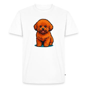 Illustration d'un adorable caniche tout doux, j'adore les chiens - T-shirt Premium bio Homme - blanc - Devant - Nico (187cm)