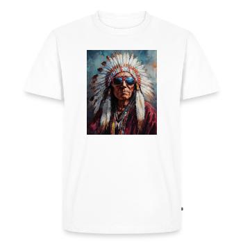 Indian chief with sunglasses - Men's Premium Organic T-Shirt - white - Front - Nico (187cm)