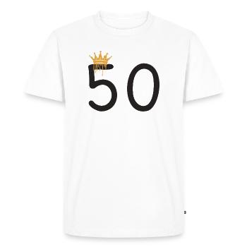 50 - Men's Premium Organic T-Shirt - white - Front - Nico (187cm)