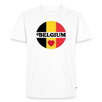 Design Belgium Balanced Hearts - Men's Premium Organic T-Shirt - white - Front - Nico (187cm)