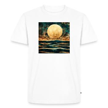 Golden Moon on Watercolor Horizon - Men's Premium Organic T-Shirt - white - Front - Nico (187cm)