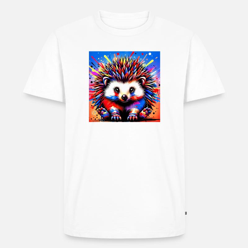 Igel - Männer Premium Bio T-Shirt - Weiß