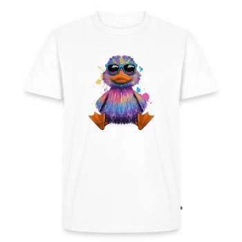 Canard en caoutchouc Étang à canards Canard coloré - T-shirt Premium bio Homme - blanc - Devant - Nico (187cm)