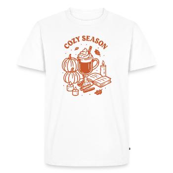 Cozy Season Orange - Men's Premium Organic T-Shirt - white - Front - Nico (187cm)