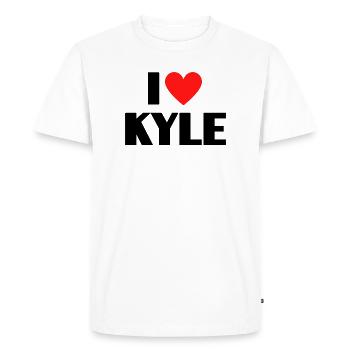 I love Kyle Red Heart Love Fan Gift - Men's Premium Organic T-Shirt - white - Front - Nico (187cm)