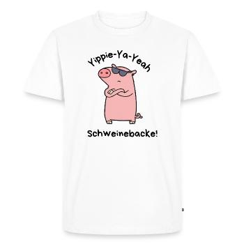 Yippie-Ya-Yeah Joue de porc - T-shirt Premium bio Homme - blanc - Devant - Nico (187cm)