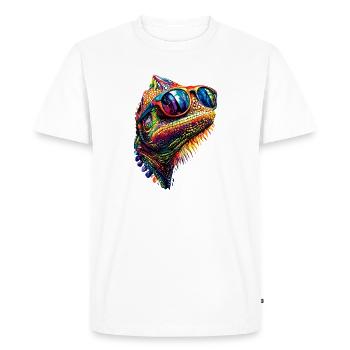 Caméléon Lézard Reptile Caméléon Iguane Lézard - T-shirt Premium bio Homme - blanc - Devant - Nico (187cm)