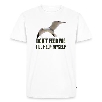 Mouette avec une déclaration audacieuse - T-shirt Premium bio Homme - blanc - Devant - Nico (187cm)