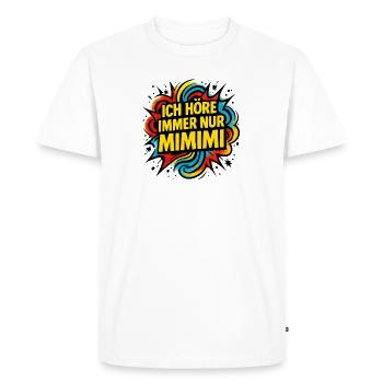 Mimimi Disant Humour Drôle - T-shirt Premium bio Homme - blanc - Devant - Nico (187cm)