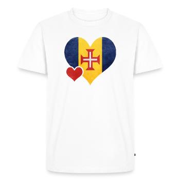 Heart with Lithuanian flag and cross - Men's Premium Organic T-Shirt - white - Front - Nico (187cm)