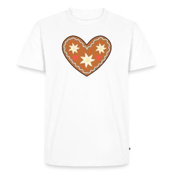 Frosted Heart Gingerbread Design - Men's Premium Organic T-Shirt - white - Front - Nico (187cm)