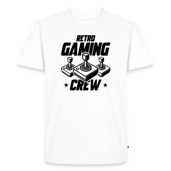 Retro Gaming Crew Gamer - T-shirt Premium bio Homme - blanc - Devant - Nico (187cm)