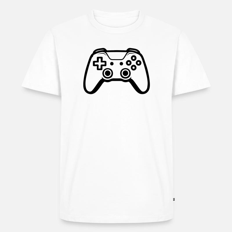 Controller Joypad Gamer - Männer Premium Bio T-Shirt - Weiß