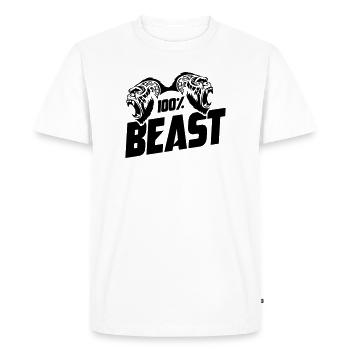 Gorilla Beast Motivation - Men's Premium Organic T-Shirt - white - Front - Nico (187cm)