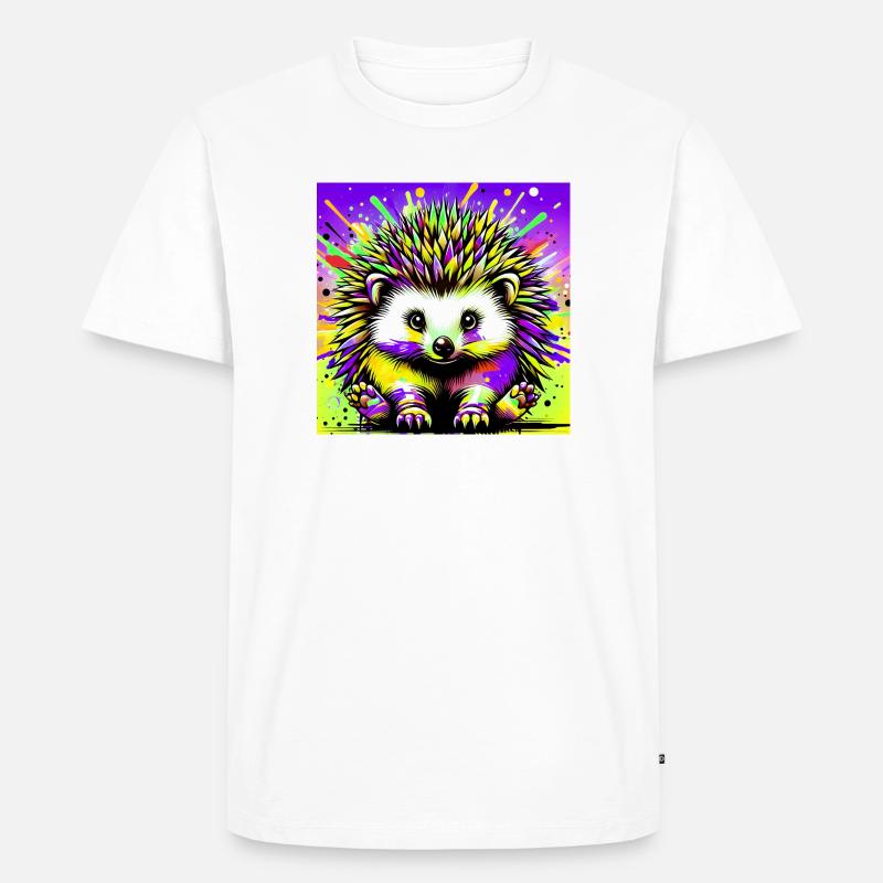 Igel - Männer Premium Bio T-Shirt - Weiß