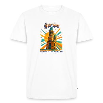 Berlin - Memorial Church - Urban Retro Dreams - Men's Premium Organic T-Shirt - white - Front - Nico (187cm)