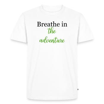 Découvrez l’appel Adventure Thrill Seeker - T-shirt Premium bio Homme - blanc - Devant - Nico (187cm)