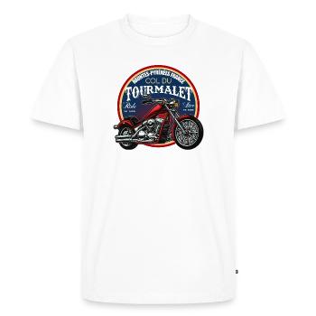 Badge VTT Tourmalet - T-shirt Premium bio Homme - blanc - Devant - Nico (187cm)