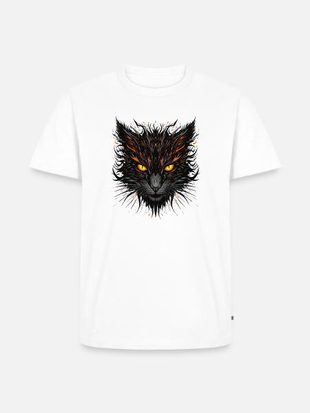 Bold Cat - Men's Premium Organic T-Shirt - white
