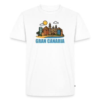 Paysage urbain coloré de Gran Canaria - T-shirt Premium bio Homme - blanc - Devant - Nico (187cm)
