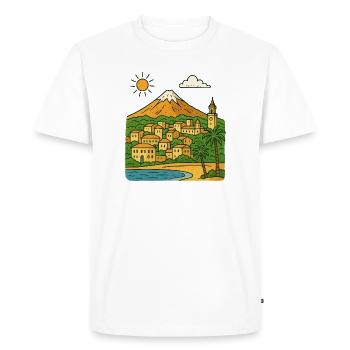 Paysage urbain coloré de Tenerife - T-shirt Premium bio Homme - blanc - Devant - Nico (187cm)