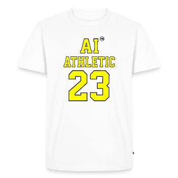 AI Athletic Number 23 Sports T-shirt - Men's Premium Organic T-Shirt - white - Front - Nico (187cm)