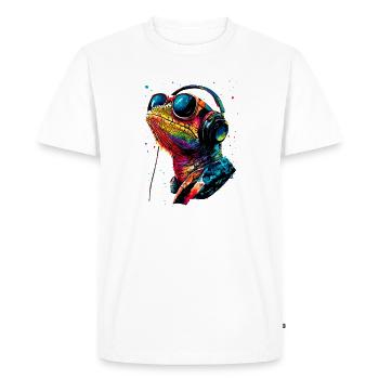 Caméléon Lézard Reptile Caméléon Iguane Lézard - T-shirt Premium bio Homme - blanc - Devant - Nico (187cm)
