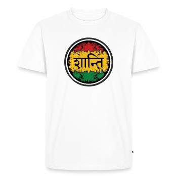 Paix sur symbole reggae - T-shirt Premium bio Homme - blanc - Devant - Nico (187cm)