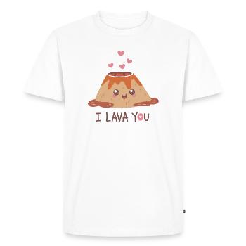 Un joli cœur de lave avec un dicton amusant - T-shirt Premium bio Homme - blanc - Devant - Nico (187cm)