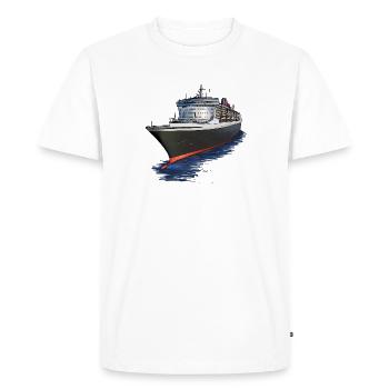 Navire de croisière majestueux - T-shirt Premium bio Homme - blanc - Devant - Nico (187cm)