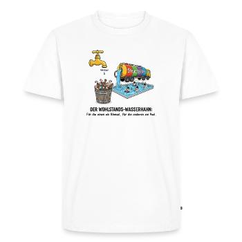 Le robinet de la prospérité - T-shirt Premium bio Homme - blanc - Devant - Nico (187cm)