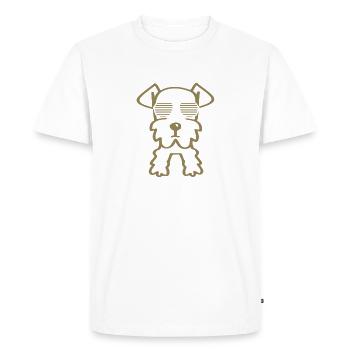 Schnauzer cool avec lunettes de soleil minimaliste - T-shirt Premium bio Homme - blanc - Devant - Nico (187cm)