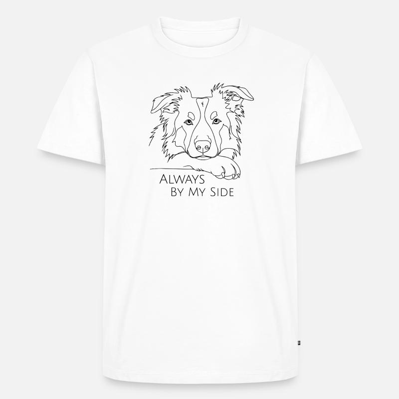 Australian Shepherd Always By My Side - Männer Premium Bio T-Shirt - Weiß