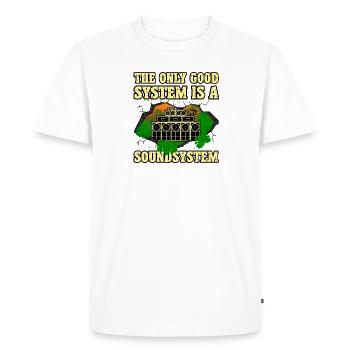 Système de son Dub - T-shirt Premium bio Homme - blanc - Devant - Nico (187cm)