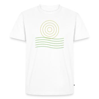 Icône et lignes abstraites du soleil - T-shirt Premium bio Homme - blanc - Devant - Nico (187cm)