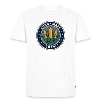 Labyrinthe de maïs Crew Spooky Labyrinthe de maïs d’Halloween - T-shirt Premium bio Homme - blanc - Devant - Nico (187cm)