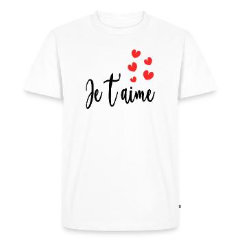 I LOVE YOU. COUPLE. HEART. CHRISTMAS. JUST MARRIED. HEN PARTY - Men's Premium Organic T-Shirt - white - Front - Nico (187cm)