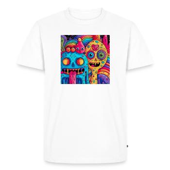 Colorful psychedelic fantasy creatures - Men's Premium Organic T-Shirt - white - Front - Nico (187cm)