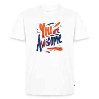 Tu es incroyable - T-shirt Premium bio Homme - blanc - Devant - Nico (187cm)