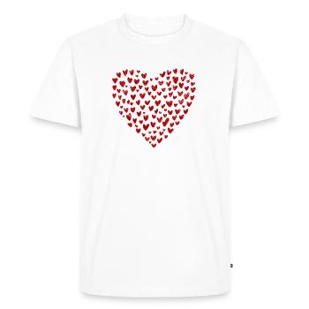 Collection Cœur : L’Amour en Rouge - T-shirt Premium bio Homme - blanc - Devant - Nico (187cm)