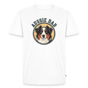 Papa australien berger australien pour les pères de chiens - T-shirt Premium bio Homme - blanc - Devant - Nico (187cm)