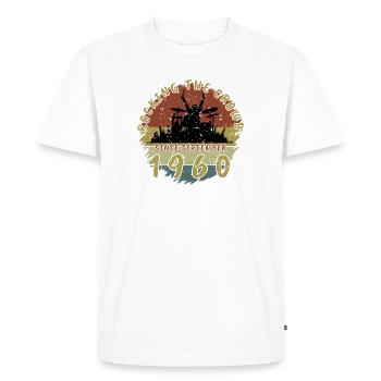 65th birthday Rocking the crowd DRM 09/1960 - Men's Premium Organic T-Shirt - white - Front - Nico (187cm)