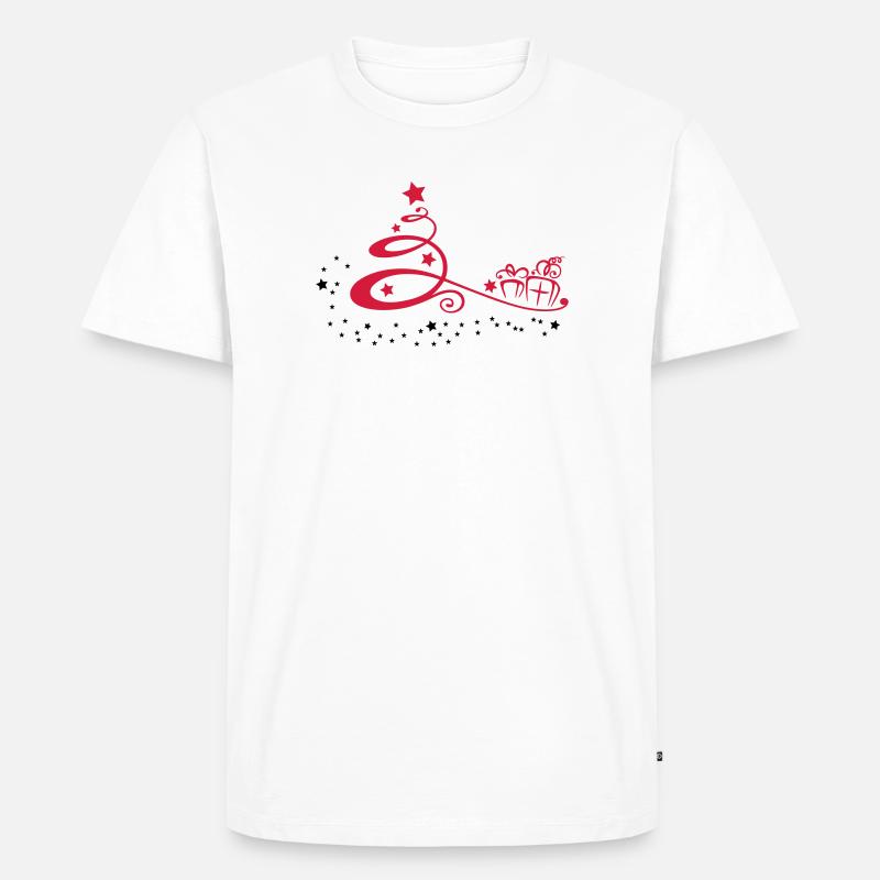 Weihnachtsbaum mit Sternen und Geschenken - Männer Premium Bio T-Shirt - Weiß