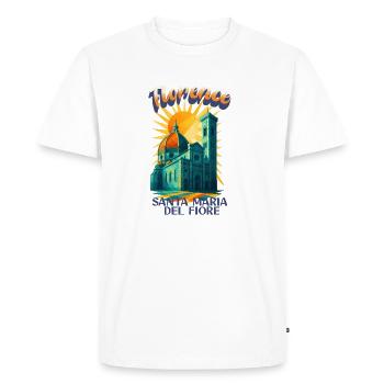 Florence - Chemise vintage Santa Maria del Fiore - T-shirt Premium bio Homme - blanc - Devant - Nico (187cm)