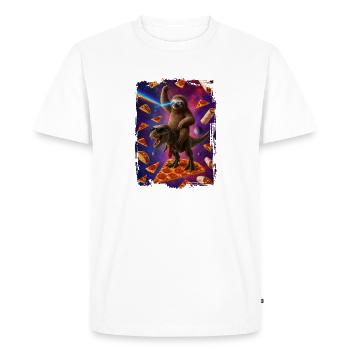 Les explorateurs de l'espace Dragon et Paresseux - T-shirt Premium bio Homme - blanc - Devant - Nico (187cm)