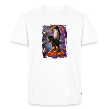 L'aventure galactique de la pizza aux animaux - T-shirt Premium bio Homme - blanc - Devant - Nico (187cm)