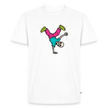 Néon Breakdance Squelette Rétro Hip-Hop - T-shirt Premium bio Homme - blanc - Devant - Nico (187cm)