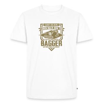Conducteur d’excavatrice Dictons Opérateur d’équipement de construction Construction de bâtiments - T-shirt Premium bio Homme - blanc - Devant - Nico (187cm)