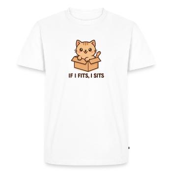 Chaton dans un paquet avec un dicton - T-shirt Premium bio Homme - blanc - Devant - Nico (187cm)