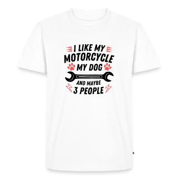 Motorcycle Dog Humor Motorbike Quote - Men's Premium Organic T-Shirt - white - Front - Nico (187cm)